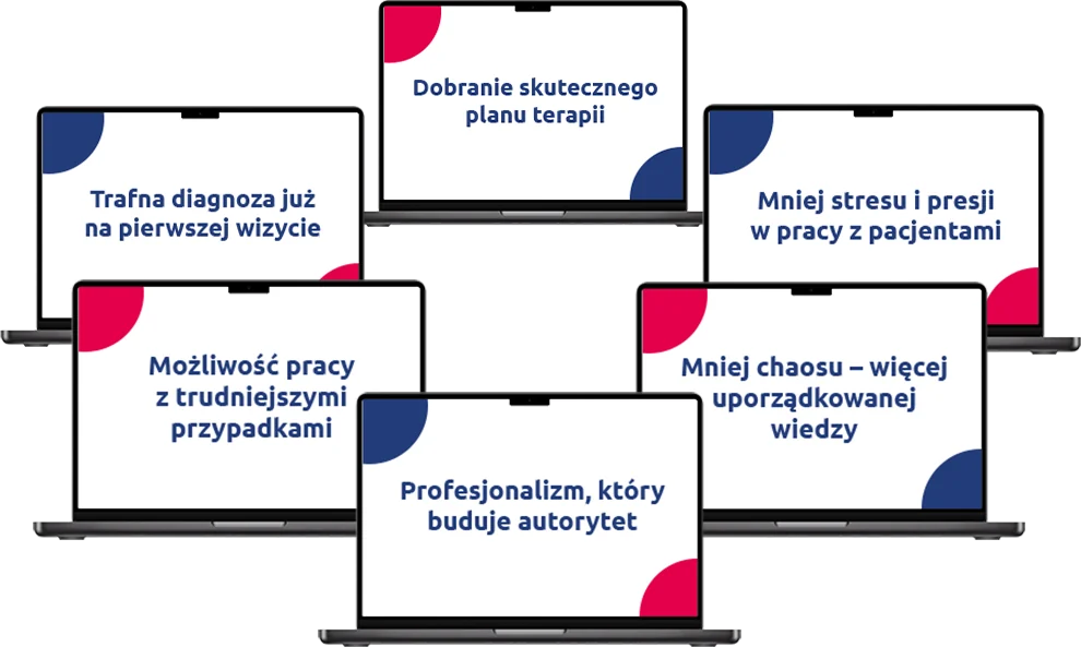Umiejętności z kursu Ortopodologia: trafna diagnoza już na pierwszej wizycie, dobranie skutecznego planu terapii, mniej stresu i presji w pracy z pacjentami, możliwość pracy z trudniejszymi przypadkami, profesjonalizm, który buduje autorytet, mniej chaosu i więcej uporządkowanej wiedzy